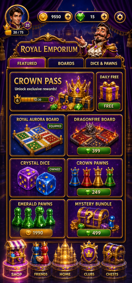 Ludo Royale Royal Emporium screen